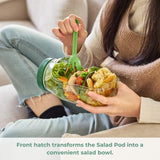 Salad Jar Leakproof 4.5 Cup Side-Open Portable