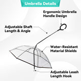 Small Dog Umbrella Clear Adjustable Leash