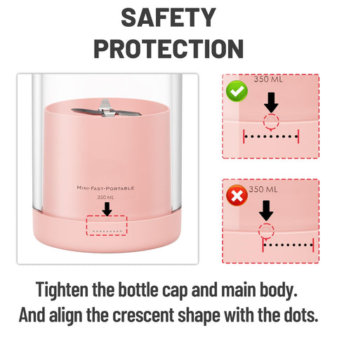 Portable USB Blender Smoothie Maker - Pink