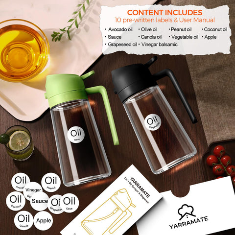 Olive Oil Sprayer Bottle 16oz Glass 2-in-1