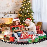 Christmas Train Set Around Tree Smoke Lights