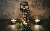 Skull Candle Holder 6.3 Inch Tea Light Holder Halloween Decor