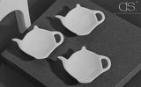 Teapot Shaped Teabag Holder Set of 4