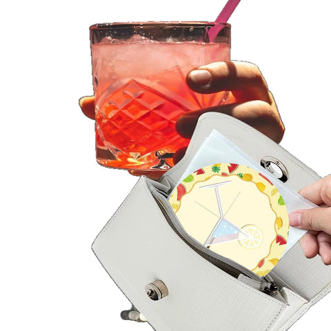 Drink Cover Kit 50pcs 4in Lids Scrunchie