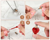 Vial Necklace Heart Shaped Perfume Bottle Pendant Blood Vial Necklace for Liquid Memorial Jewelry for Ashes Glass Keepsake Urn Necklace for Women