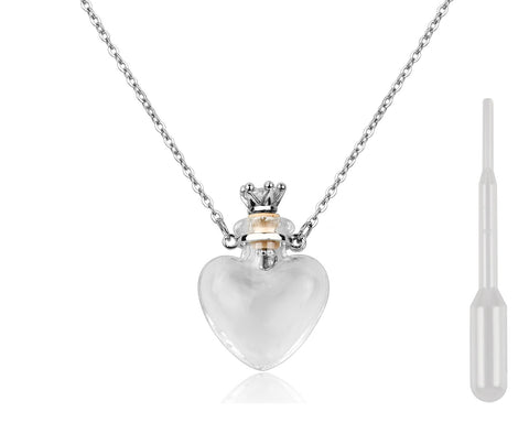 Vial Necklace Heart Shaped Perfume Bottle Pendant Blood Vial Necklace for Liquid Memorial Jewelry for Ashes Glass Keepsake Urn Necklace for Women