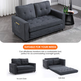 DS. DISTINCTIVE STYLE Pull Out Sofa Bed 55 Inch Width Convertible Sleeper Sofa Couch with Pullout Bed 2-in-1 Floor Futon Sofa Bed with Side Pockets