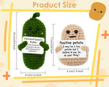 Emotional Support Pickle and Potato Set of 2 Funny Handmade Crochet Plushies with Positive Card Ideal Christmas/Birthday Gifts