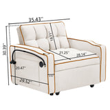 Sofa Chair Bed 3 in 1 Convertible Sleeper Chair Pull Out Sleeper Chairs with USB port