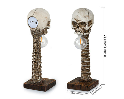 Halloween Table Decor 9.8 Inch Skeleton Lamp Skull Light