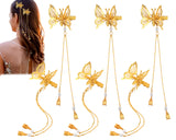 Small Butterfly Hair Clips Moving Wings 6 Pieces Metal Butterfly Clips with Tassel