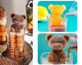 Bear Ice Cube Mold Set of 5 Cute Ice Cube Molds (2 Large and 3 Small) Fun Shaped 3D Bear Mold Silicone Molds for Coffee, Tea, Milk, Chocolate and Candle