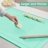 Large Silicone Baking Mat 29 x 21 Inch Non Stick Extra Thick Pastry Mat with Measurements and High Edge