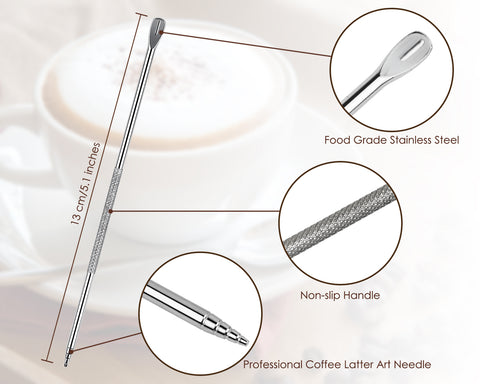 Milk Frothing Pitcher 12 oz/350 ml Milk Steamer Cup 304 Stainless Steel Cappuccino/Latte/Espresso Accessories Barista Tools with Decorating Art Pen