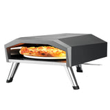 Gas Pizza Oven 13 Inch Outdoor Propane Pizza Oven Includes Adjustable Heat Control Dial, Foldable Feet, Rotating Pizza Stone, 3.9 Ft Gas Hose and Regulator