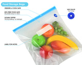 Sous Vide Bags Set of 21 Pieces (Includes 5 Large/5 Medium/5 Small Vacuum Seal Bags, 1 Hand Pump and 5 Sealing Clips) for Sous Vide Cooking, Microwave Heating and Vacuum Storage