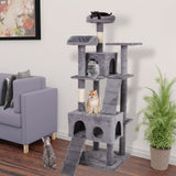 Tall Cat Tree Tower for Small Cats 63 Inch Cat Climbing Frame Multi-Level Cat Furniture with Cat Condo and Scratching Post