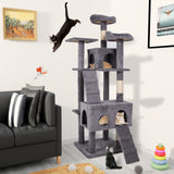 Tall Cat Tree Tower for Small Cats 63 Inch Cat Climbing Frame Multi-Level Cat Furniture with Cat Condo and Scratching Post