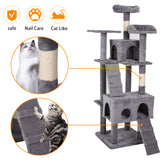 Tall Cat Tree Tower for Small Cats 63 Inch Cat Climbing Frame Multi-Level Cat Furniture with Cat Condo and Scratching Post