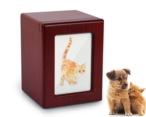 Dog Urns for Ashes with Photo Frame Wood Keepsake Pet Urns