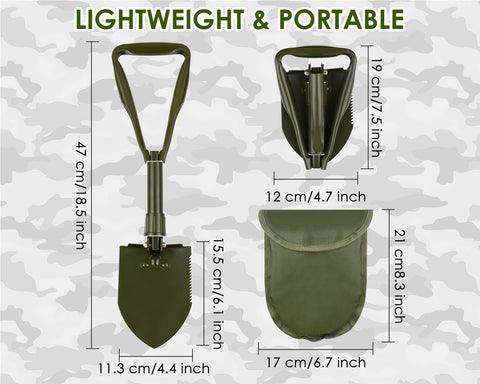 Military Folding Camping Shovel 18.5 Inch Mini Shovel