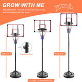 Basketball Hoop Outdoor Portable Basketball Goal System Stand Height Adjustable 7.5ft - 9.2ft with 32 Inch Backboard and Wheels