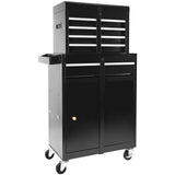 Rolling Tool Chest Tool Cabinets on Wheels for Garage 5-Drawer Tool Chest with Detachable Top, Large Storage Cabinet and Adjustable Shelf