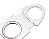 Double Guillotine Stainless Steel Cigar Cutter - Silver