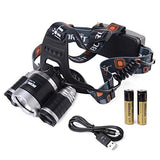 6000LM Aluminium LED Headlight with 2 Batteries