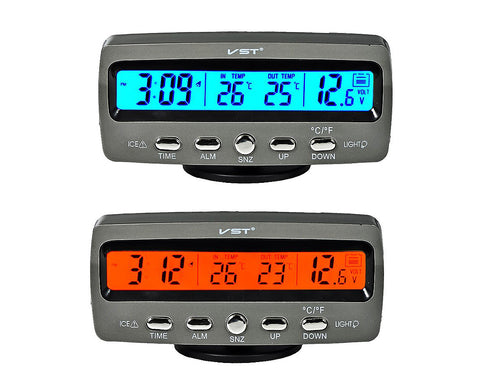 3 in 1 Digital Car Clock Thermometer & Voltmeter