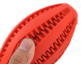 Non-Toxic Strong Rubber Dog Chew Ball Rugby Pet Toy - Red