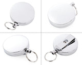 2 Pcs Belt Clip Retractable ID Badge Key Reel w/ 36 Inches Steel Chain