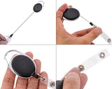 5 Pcs Retractable Badge Holders for Key Cards - Black