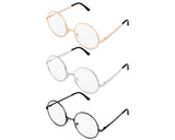 Glasses Set of 3 Clear Lens Glasses Lightweight Circle Eyeglasses for Women Men