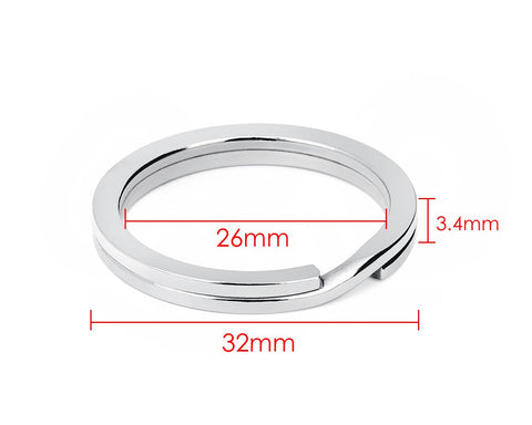 1.26 Inch Round Flat Key Chain Rings Titanium Alloy Split Ring Set of 5