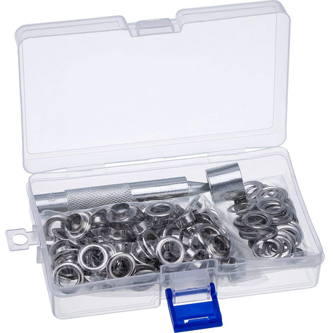 Grommet Kit with 100 Sets 2/5 Inch Brass Grommets