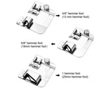 3 Sizes Sewing Machine Rolled Hem Presser Foot - 4/8, 6/8, 8/8 Inches