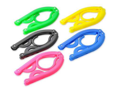 5 Pcs Different Colors Plastic Folding Clothes Hanger