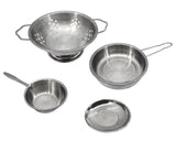 13 Pieces Stainless Steel Cooking Toys Set for Role Playing - Silver