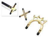 2 Pieces Brass Bridge Heads - Cross and Spider Cue Rests