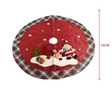 120cm Christmas Tree Skirt with Snowman Pattern - Green and Red