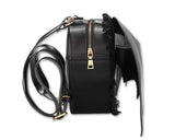 Gothic Bat Wings Heart-shaped Lace Backpack - Black