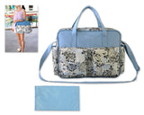 Flower Series Waterproof Mother Nursery Handbag - Blue