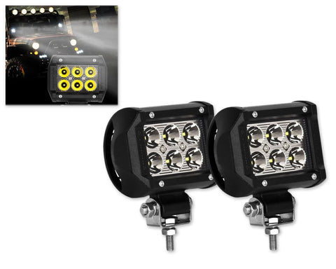 2 Pcs 18w 6 x Cree Led Waterproof Headlight for SUV