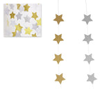 2 Pcs Sparkling Star Garlands Bunting for Wedding or Parties - Gold and Silver