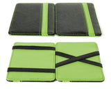 Single Line PU Leather Wallet with 4 Card Slots - Green