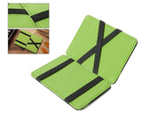 Single Line PU Leather Wallet with 4 Card Slots - Green