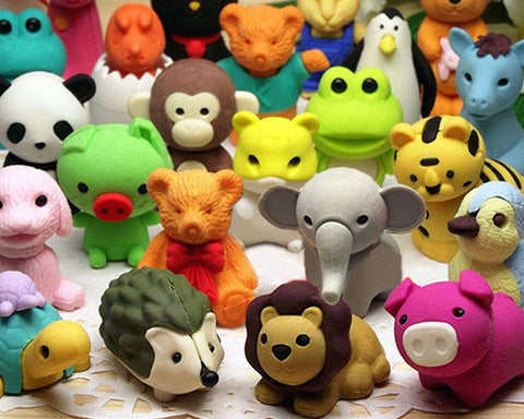 Pencil Erasers 20 Pieces Animal Erasers