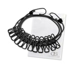 Portable Elastic Clothesline with 12 Pieces Clips - Black