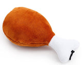 Plush Dog Squeaky Toy with Chicken Leg Design